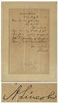 Abraham Lincoln Autograph Letter Signed as President -- Lincoln Intercedes on Behalf of an Illinois Student for a Spot at Annapolis